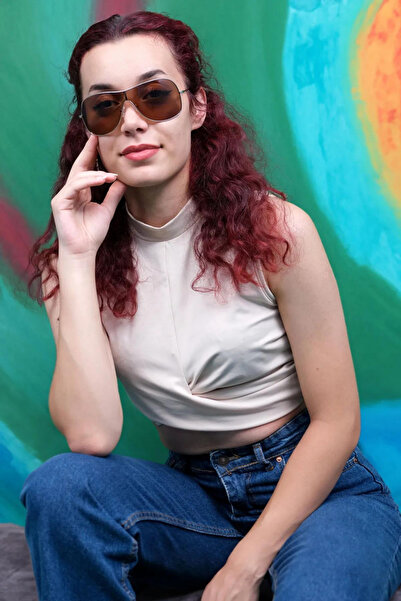 CALDİNİ نظارات شمسية مستقطبة معدنية ذهبية للجنسين CS110 C1