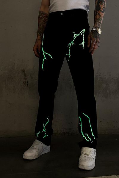HAFKAGİYİM ΜΑΥΡΟ Neon Laser Night φαρδύ παντελόνι