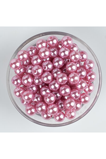 yfhobi 25 de grame - mărgele de perle de culoare roz de 10 mm, mărgele de perle din plastic, (50 - 52 bucăți)