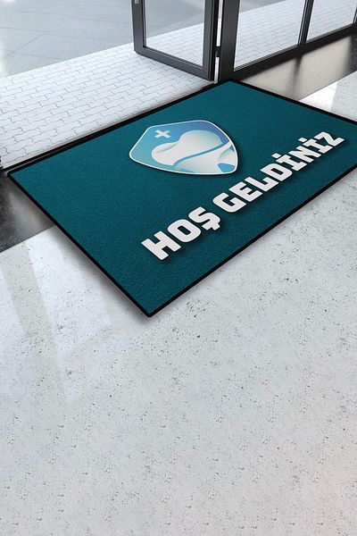 Valerine Life Dental Clinic Turquoise Color Welcome Dentist Door Mat 45x70cm