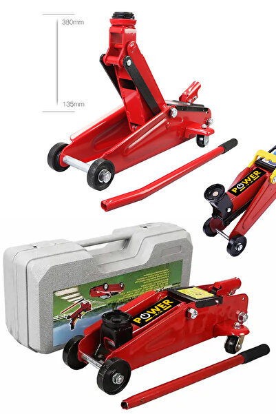 POWER BLACK 2 Yıl Germany 2 Ton Arabalı Tekerlekli Hidrolik Timsah Kriko Kutulu ÇANTALI POWERBLACK Makine Kriko