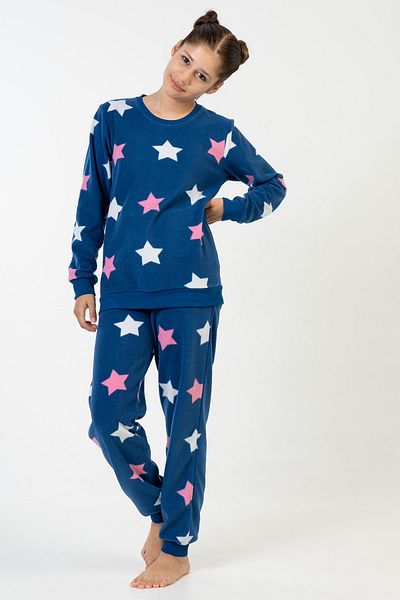 VİENETTA Σετ πιτζάμες με μακρυμάνικο Indigo Fleece για κορίτσια C2T0N9O023