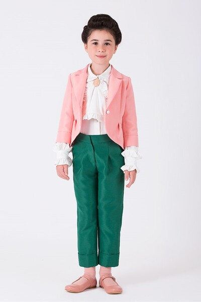 GOOSE Kız Çocuk Klasik Tek Düğmeli Kruvaze Yaka Pembe Ceket