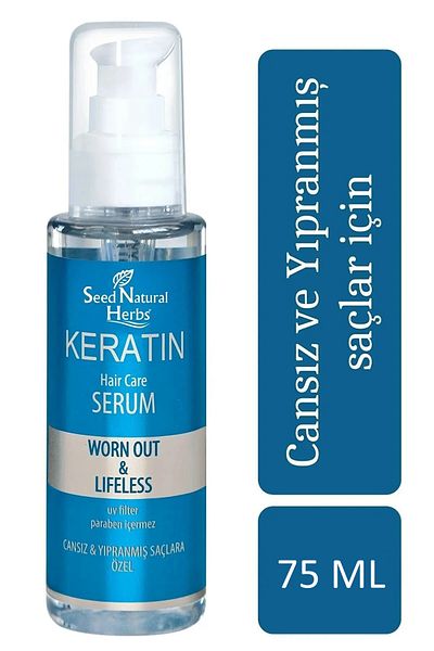 Seed Natural Herbs 75 Ml Keratin Serum - Intensive Care Special for Heat Treated and Damaged Hair
