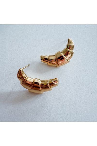 CHARMLUCKY Steel mini croissant earrings