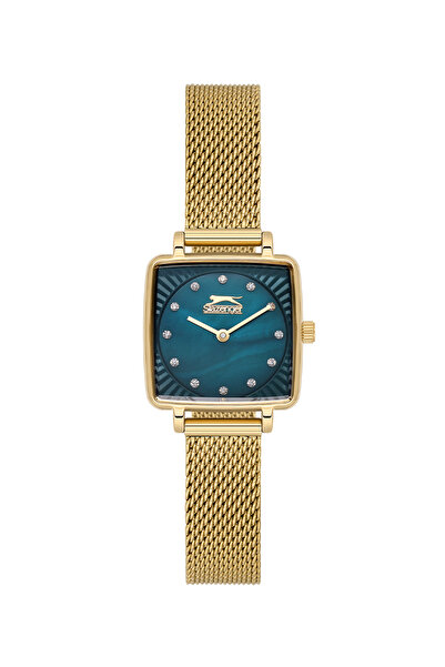 Slazenger SL.9.2255 ALTIN SARISI ÇELİK HASIR KORDONLU 3ATM SUYA DAYANIKLI KAD...