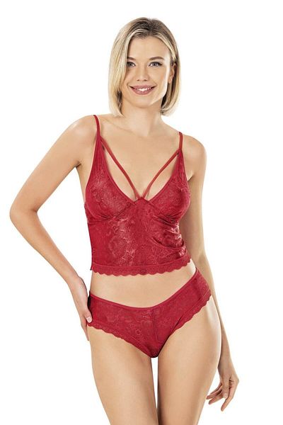 PRIMODA PRiMODA 9153 - Jacquard Red Shorts, TK-s Size