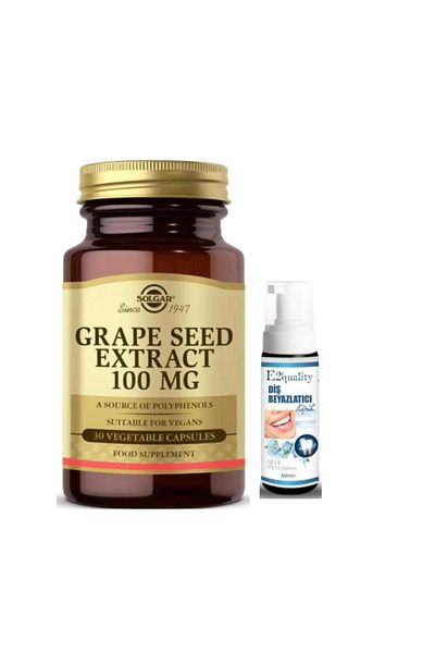 Solgar Grape Seed Extract 30 Capsules - Teeth Whitening Gift Foam