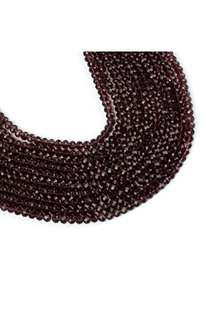 yfhobi 1 DİZİ (40 cm - 70 Adet) - 8 mm YASSI KRİSTAL CAM BONCUK, ŞEFFAF MOR R...