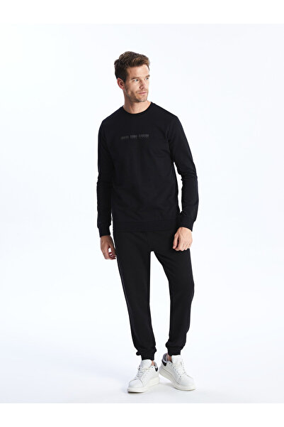 LC Waikiki Bisiklet Yaka Uzun Kollu Baskılı Erkek Sweatshirt