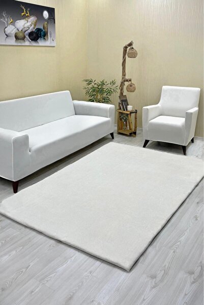 Sahaneev Halı Örtüsü Welsoft Kumaş Krem Renk(DÜZ MODEL)
