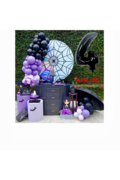 MFM مجموعة بالونات عيد ميلاد بطابع الأربعاء بعمر 4 سنوات، 100 سم