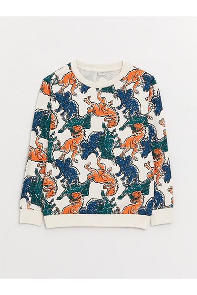 LC Waikiki Chlapecké tričko s dlouhým rukávem s potiskem Crew Neck