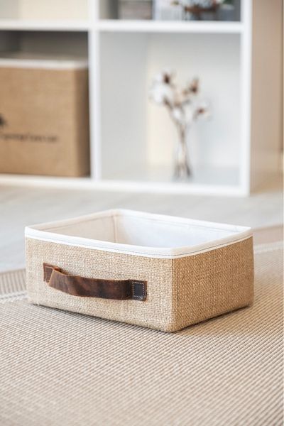 Art Bee Jute In-Cabinet Organizer Jewelry, Makeup, Bathroom, Office Organizer Storage Box Organizer 26x20x10 cm