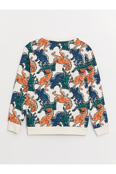 LC Waikiki Chlapecké tričko s dlouhým rukávem s potiskem Crew Neck