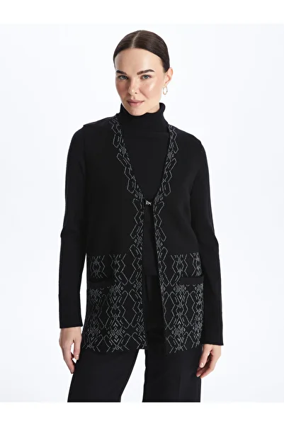 LC Waikiki Patterned V-Neck Women's Knitwear Vest