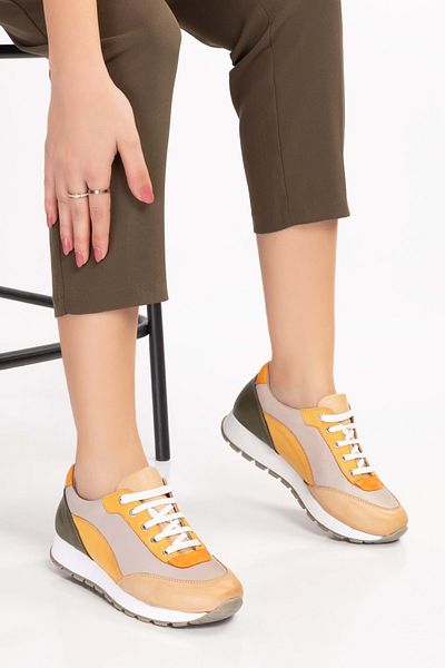 Gondol Pantofi sport cu talpă anatomică din piele naturală în interior și în exterior GNDL.20571 - Multi - 41
