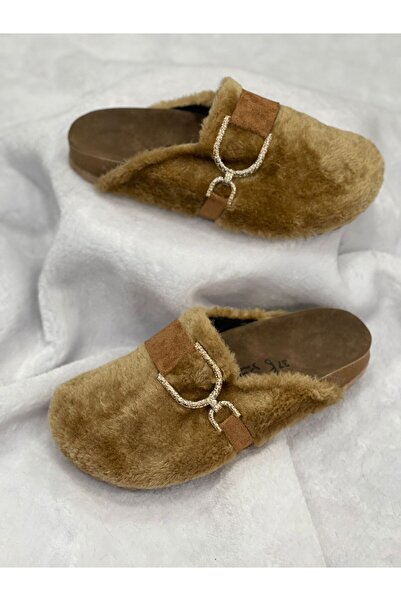 ŞAMLI STORE Papuci cu talpă din plută cu pene, cu detaliu curea din bandă