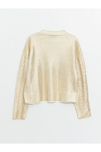 LC Waikiki Long Sleeve Crew Neck Patterned Women's Knitwear Sweater