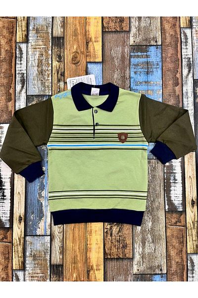 Esterella boy's polo collar sweatshirt/interlock polo collar sweatshirt/boy's sweatshirt
