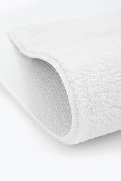 Raschel Carpet Kesme Yolluk Kaymaz Taban Yumuşak Peluş Halı Beyaz