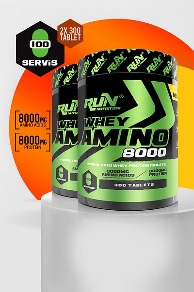 Run Nutrition Whey Amino8000 x 2 PIECES - 600 Tablets - 100 Service