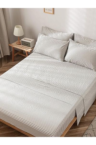 CAQQA 120x200 cm Σετ Σεντόνια Ριγέ Ελαστικά Εφαρμοσμένα