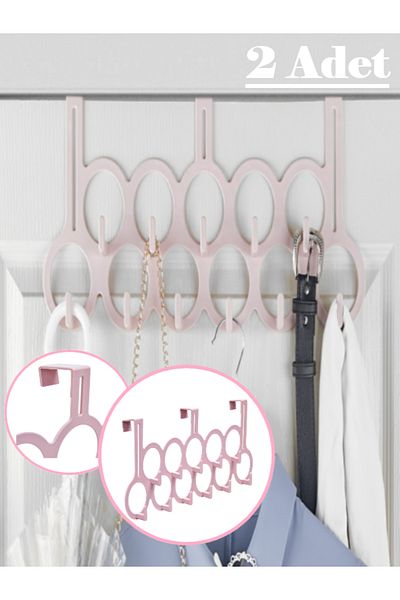 Bayev 2 Pieces Door Back Hanger - Multi-Purpose Door Back Hanger Practical Hanger with 11 Hooks