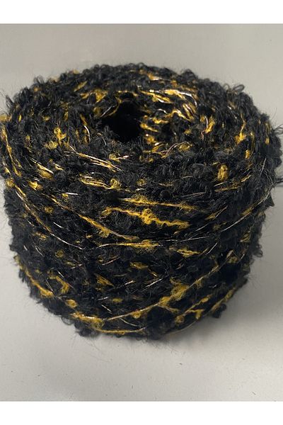 göçer Boucle wool acrylic black yellow passy loops 100g