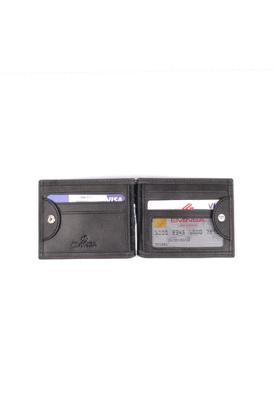 Eminsa Men's Black Crazy Leather Wallet