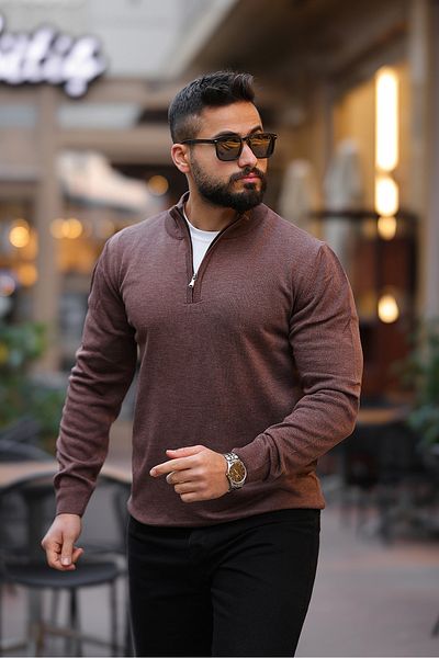 BASEL.CO МЪЖКИ ПУЛОВЕР SLIM FIT С ПОЛУЦИП