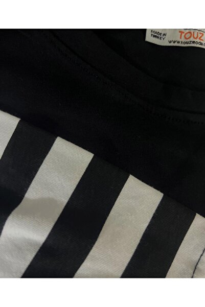 Touz Kuromi Purple Printed Fake Sleeves Uniszex fekete póló