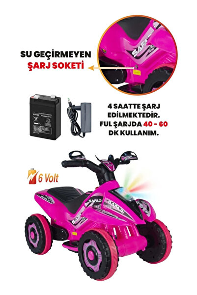 UJ Toys Kumandalı Akülü Araba 6 Volt 2-4 Yaş Pembe