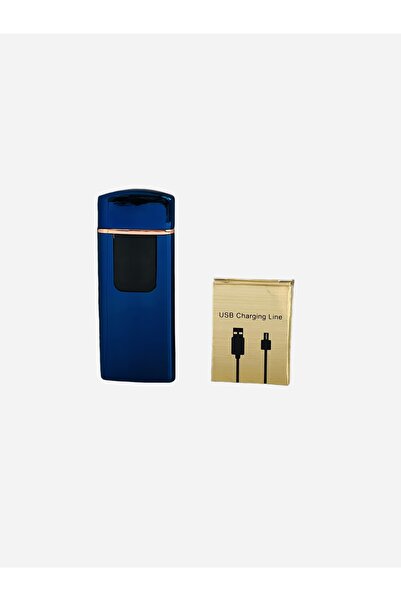 Hunter METAL USB ŞARJLI DOKUNMATİK ELEKTRONİK ALEVSİZ REZİSTANSLI ÇAKMAK METALİK LACİVERT