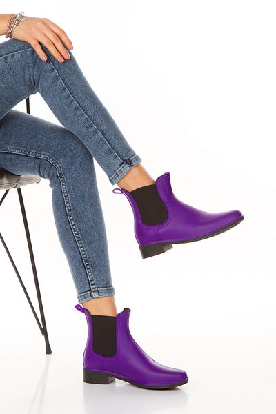 PASSAGE SHOES Women's Short Rain Boots 5096 - Elastic