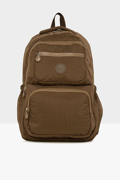 Bagmori Mink Women's Large Pocket Parachute Backpack with Snap Pocket M000008198