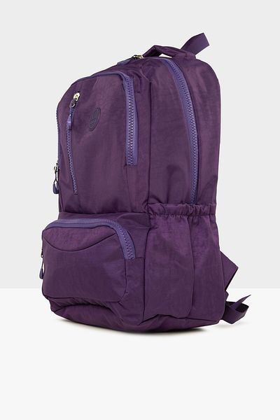 Bagmori Purple Women's Oval Pocket Vertical Zipper Large Parachute Backpack M000008207