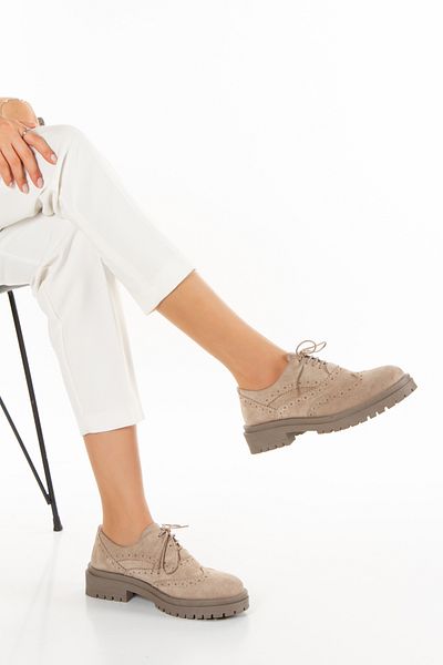 PASSAGE SHOES Дамски обувки оксфорд от естествен велур 4040