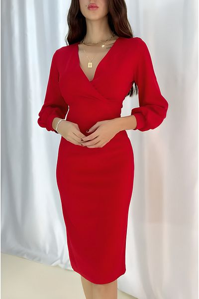 Trendusfashion Țesătură creponată specială de Anul Nou 2025 Guler dublu cu mânecă lungă