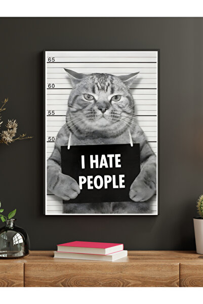 Cemira I Hate People - Ξύλινη αφίσα τοίχου με σχέδιο Güleş, Πίνακας Güleş