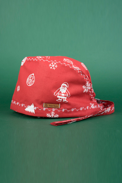 Best Bone Kırmızı Noel İkon İkonları Desenli Cerrahi Bone