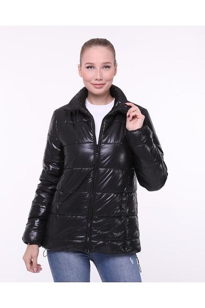 Cristina Inflatable Snap Pocket Quilted Coat Black