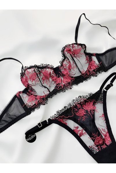 WAHSHE Mini Flower Patterned Bra Set