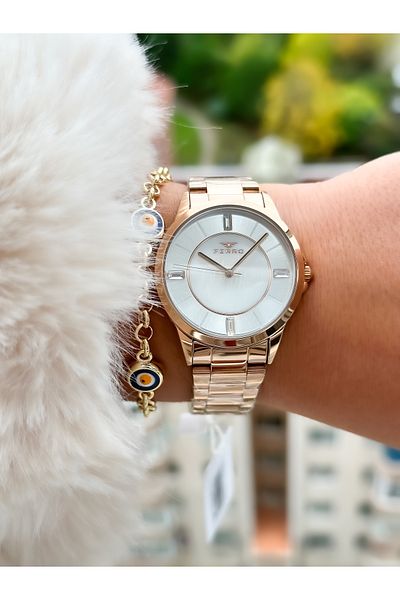 FERRO Brand New Season Rose Color, Steel Strap, Women's Wristwatch+Bracelet