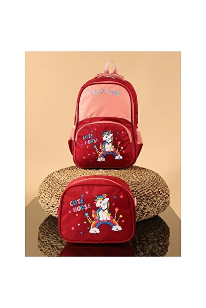 Relaxion Pabuçhan 0852 Geantă pentru școala primară nutritivă - Roșu Claret -...