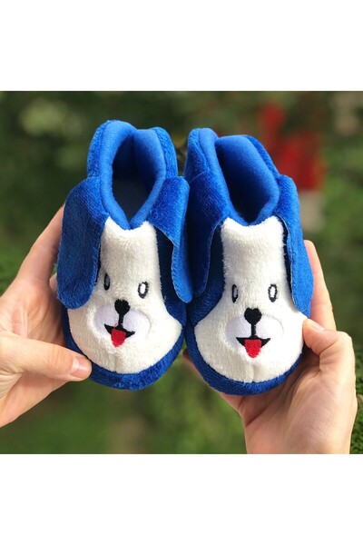 Pandalina çocuk panduf emojili köpek figürlü çocuk panduf anaokulu kreş ev ayakkabısı ev botu