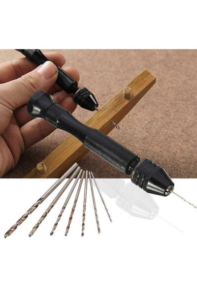 Depolife El Matkabı 6lı Matkap Uc Seti Mekanik Pim Mengenesi Hassas Elektronikçi Saatçi Boncuk Delme Aleti