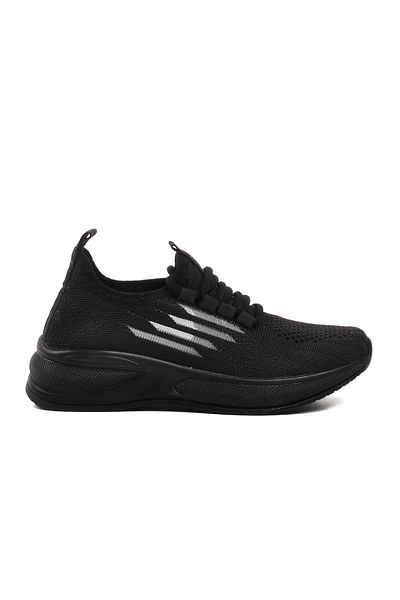 WALKWAY Wlky-Rvll02 Black Mesh Lace-Up Children's Sneakers