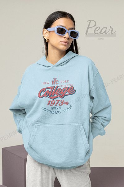 Pear Wear Hanorac oversize pentru damă cu imprimeu College