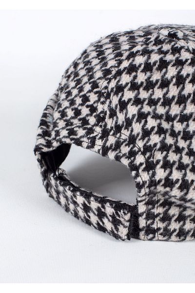 MinaCarin Black and White Goose Feet Patterned Cap Hat